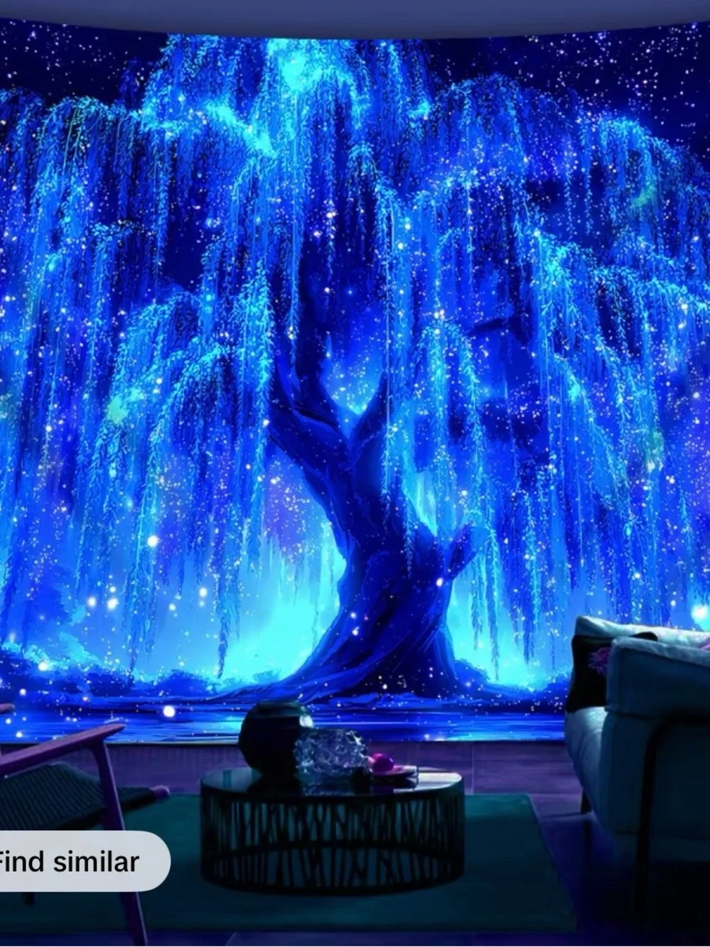 Blue Enchanted Willow Wall Tapestry - Home Wall Decor